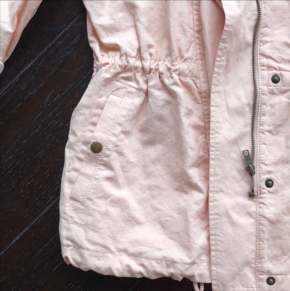 Loft Soft Peach Pink Anorak Utility Jacket Women's Medium M Drawstring Toggle - Picture 8 of 12